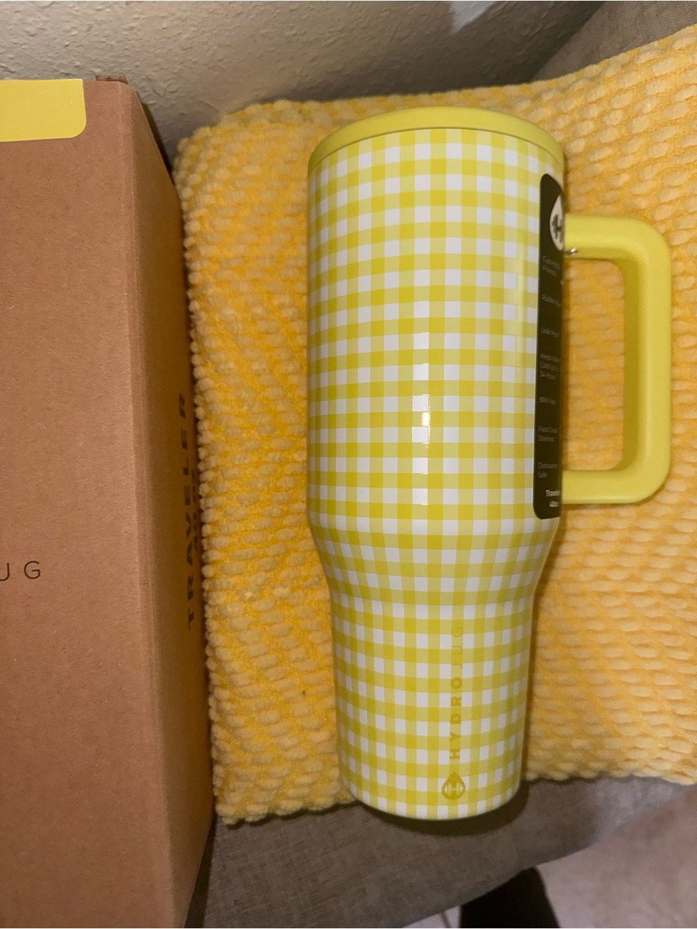 Hydrojug 40 Oz Yellow Gingham Traveler